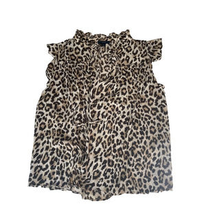 Women's J.Crew Sleeveless Leopard Blouse Size L New Without Tags